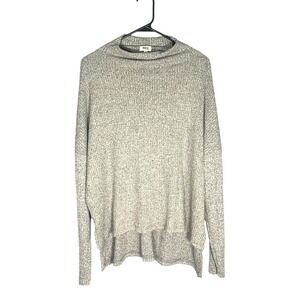 BKE Buckle Women's Light Weight Knit Hi Low Sweater Gray L Cowl Neck Oversized